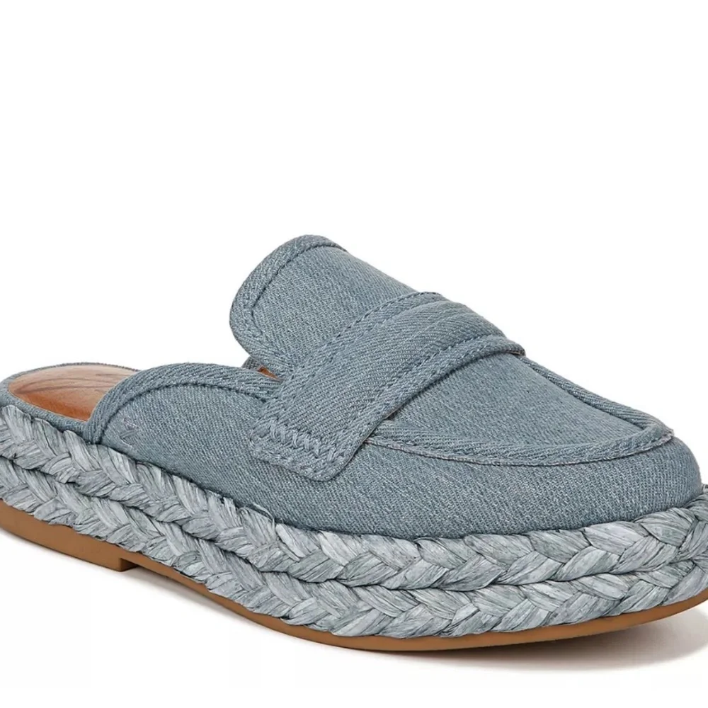 Zodiac Blue Denim Espadrille loafer mules